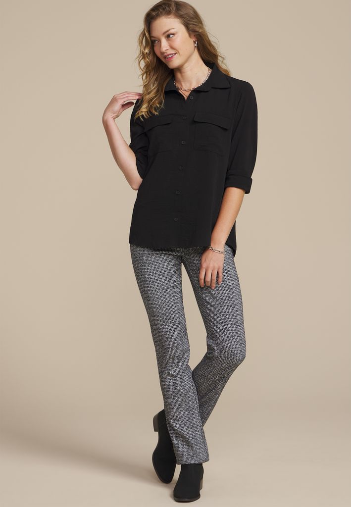 Black Utility Button Down Shirt - Image 3