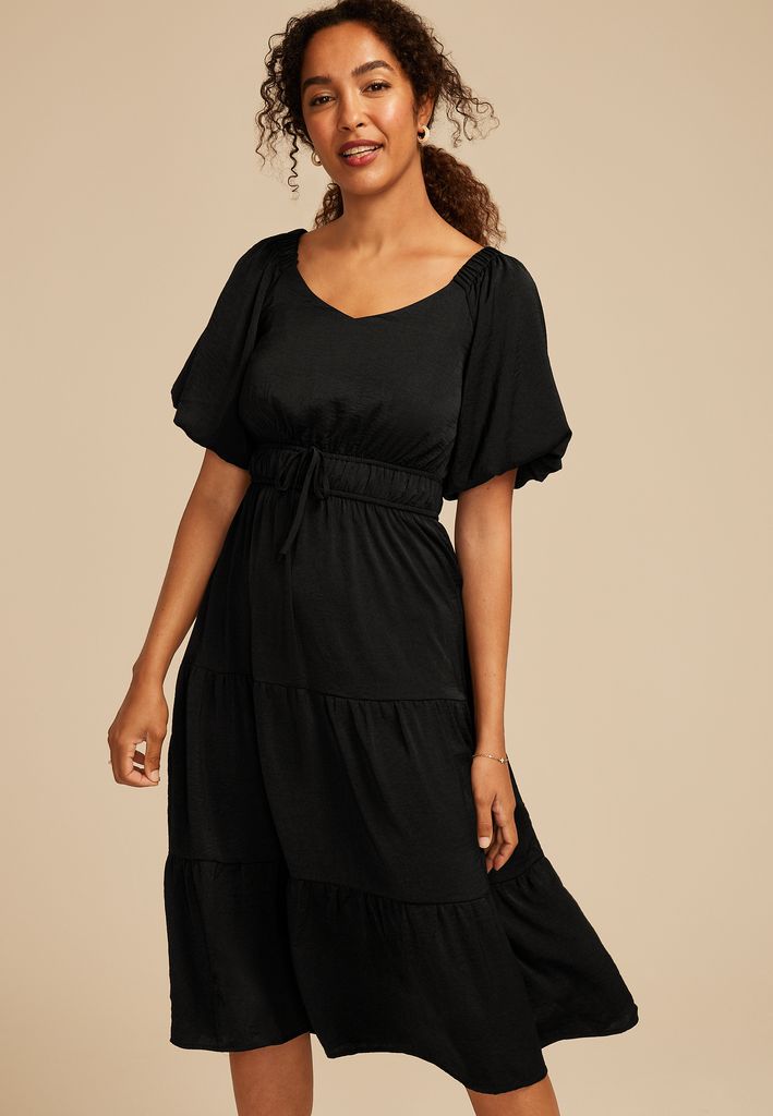 Tiered Tunnel Waist Midi Dress - Image 3
