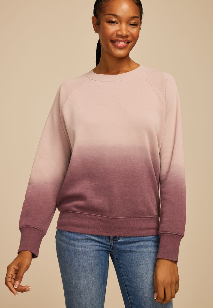 Mauve Dip Dye Relaxed Fit Sweatshirt - Image 3