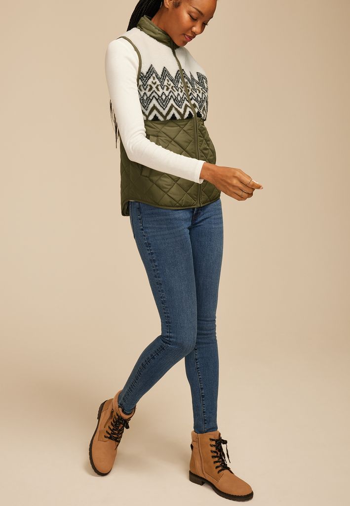 Fair Isle Sherpa Quilted Vest - Image 3
