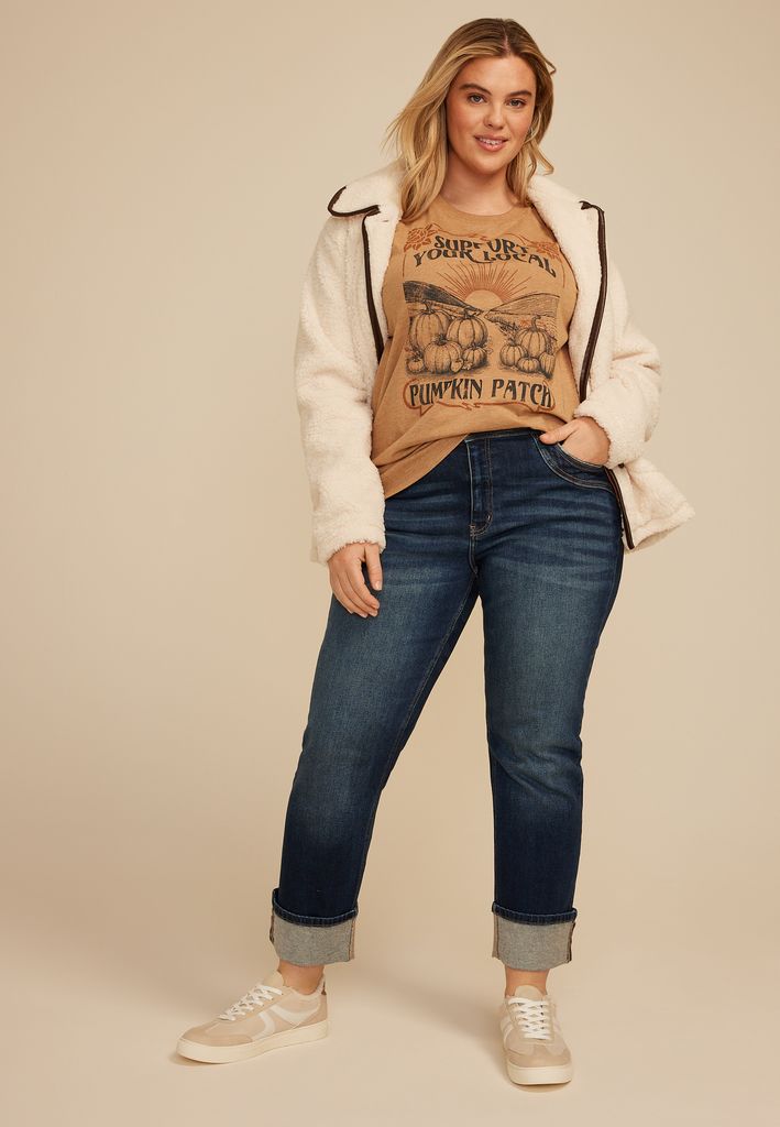 Plus Size Support Your Local Pumpkin Patch Classic Fit Graphic Tee - Image 3