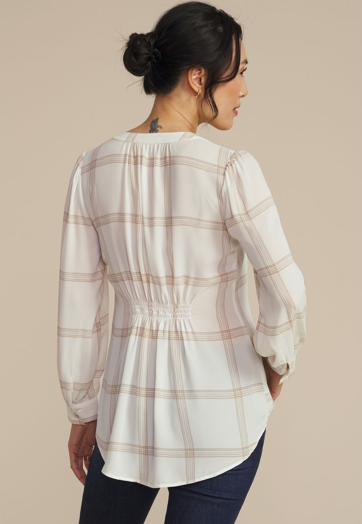 Cinched Back V Neck Blouse - Image 2