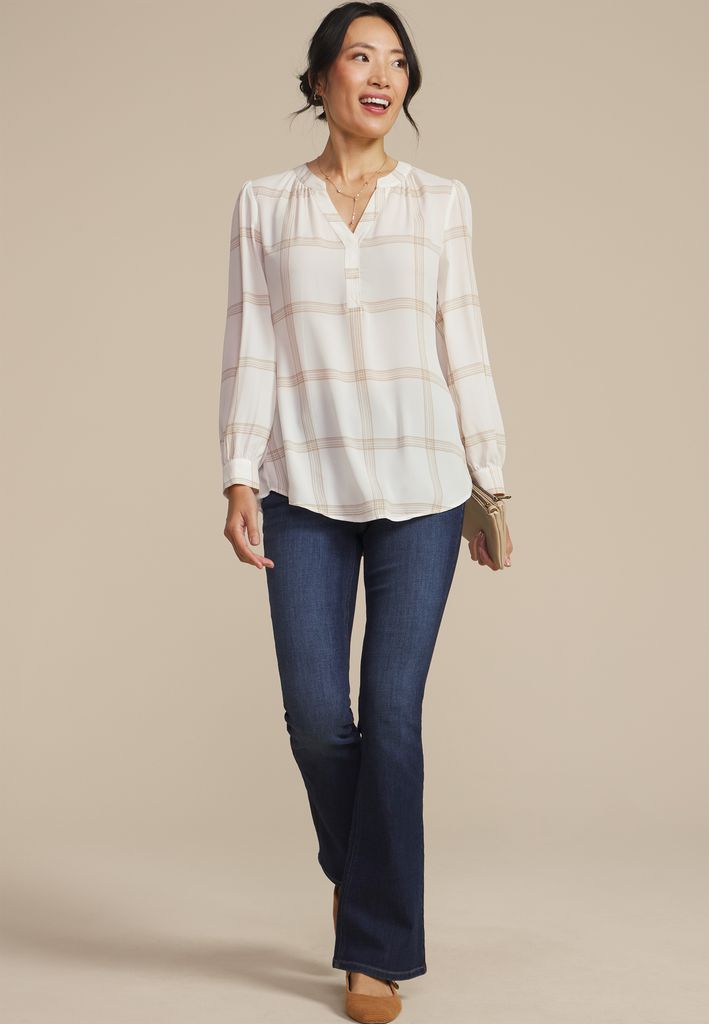 Cinched Back V Neck Blouse - Image 3