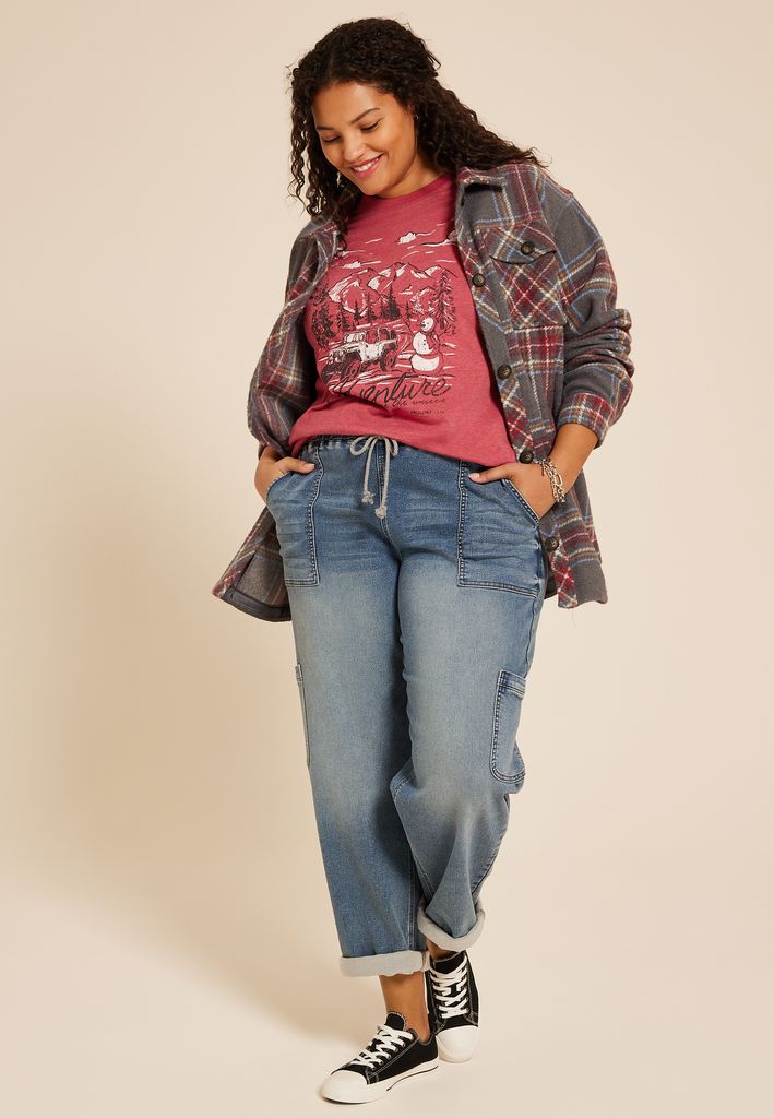 Plus Size Adventure Oversized Fit Graphic Tee - Image 3