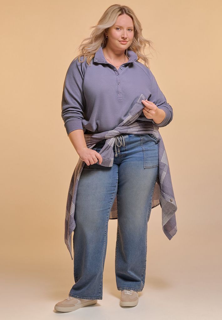 Plus Size m jeans by maurices™ Medium Knit High Rise Pull On Wide Leg Jean