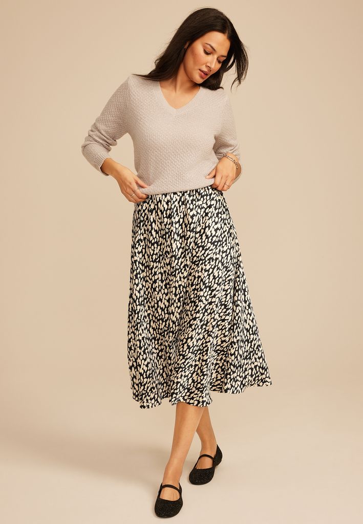 Satin High Rise Midi Skirt - Image 3