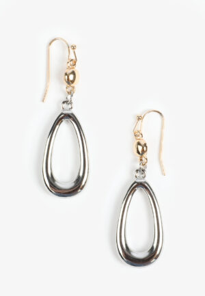 Mixed Metal Oval Earrings