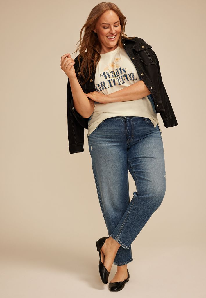 Plus Size Wildly Grateful Classic Fit Graphic Tee - Image 3