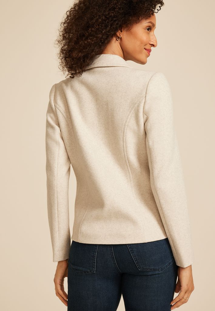 Gray Moto Blazer Jacket - Image 2
