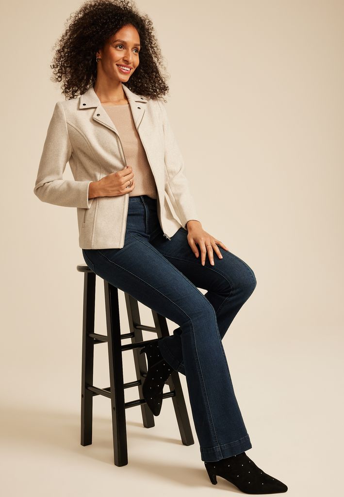 Gray Moto Blazer Jacket - Image 3
