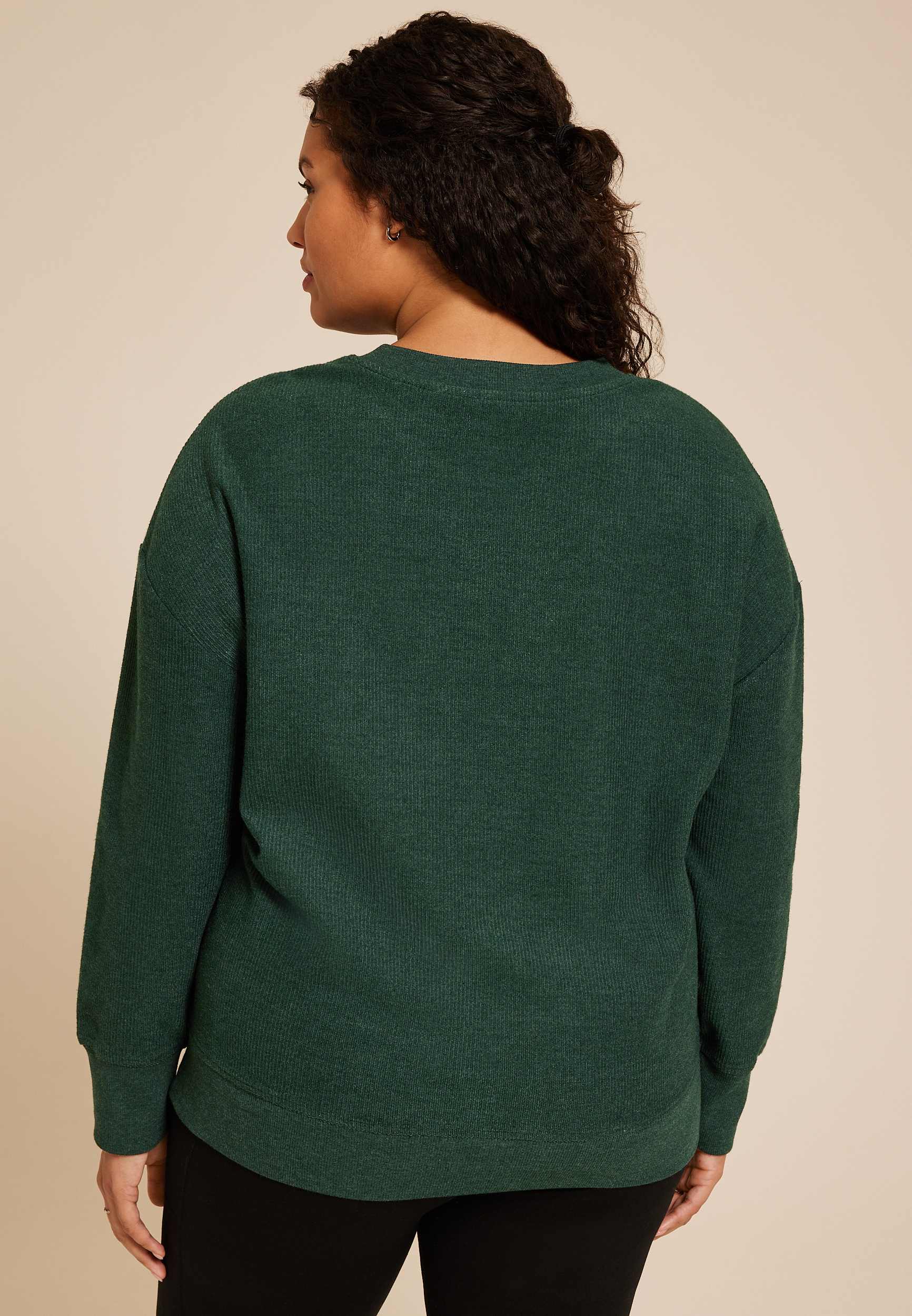Plus Size Merry Embroidered Relaxed Fit Sweatshirt - Image 3