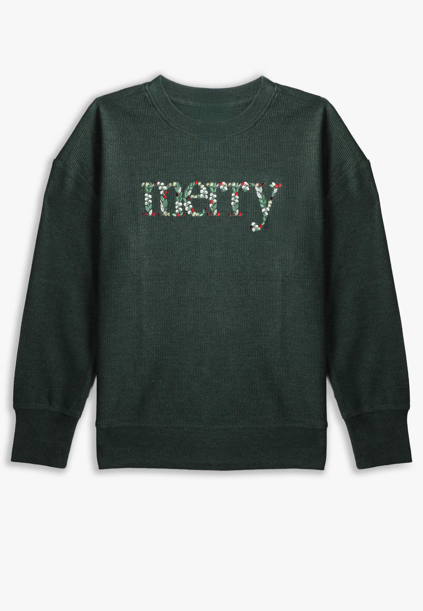 Plus Size Merry Embroidered Relaxed Fit Sweatshirt