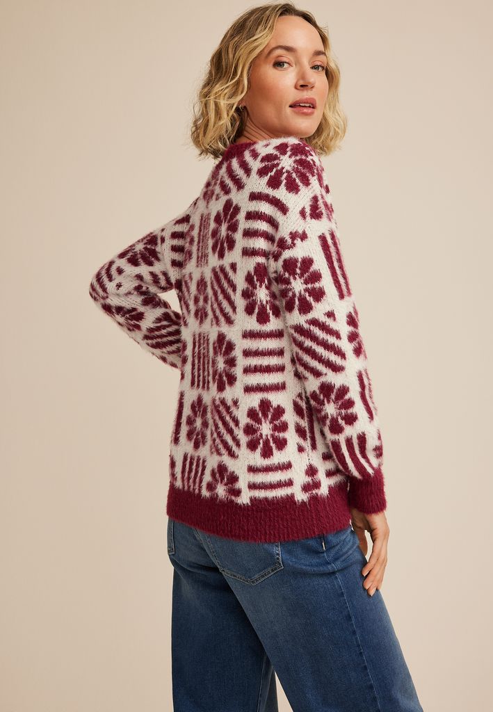 Fuzzy Geometric Sweater - Image 2