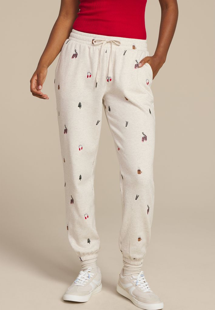 Holiday Embroidered Jogger