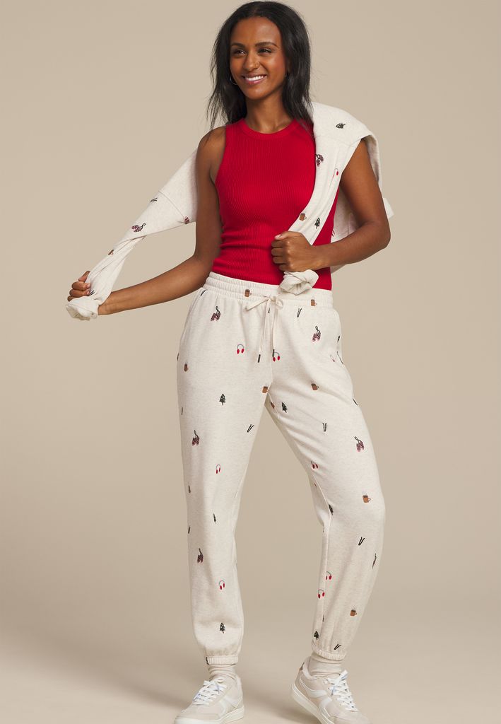 Holiday Embroidered Jogger - Image 3
