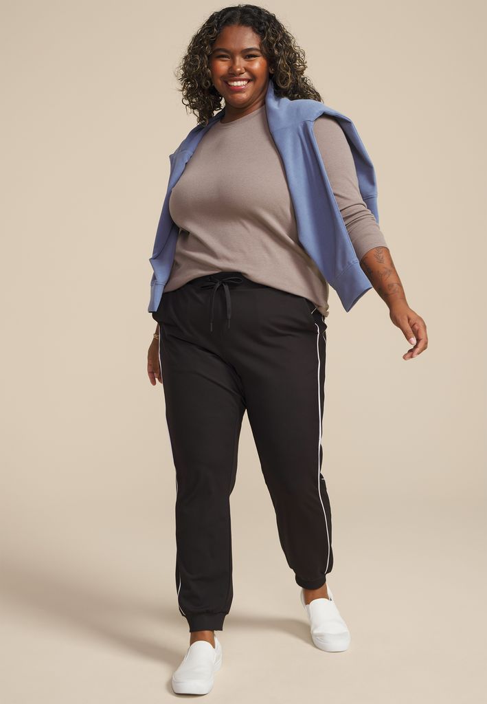 Plus Size High Rise Piping Traveler Pull On Pant? - Image 3