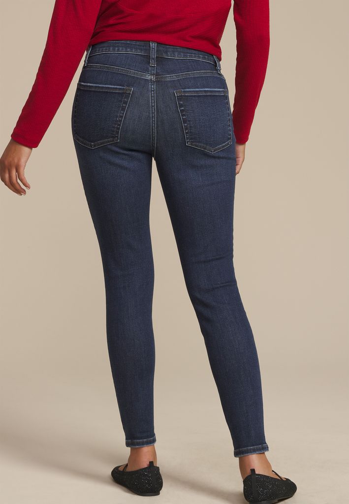 m jeans by maurices™ Dark Cool Comfort Buffalo Plaid Backed Jegging - Image 2
