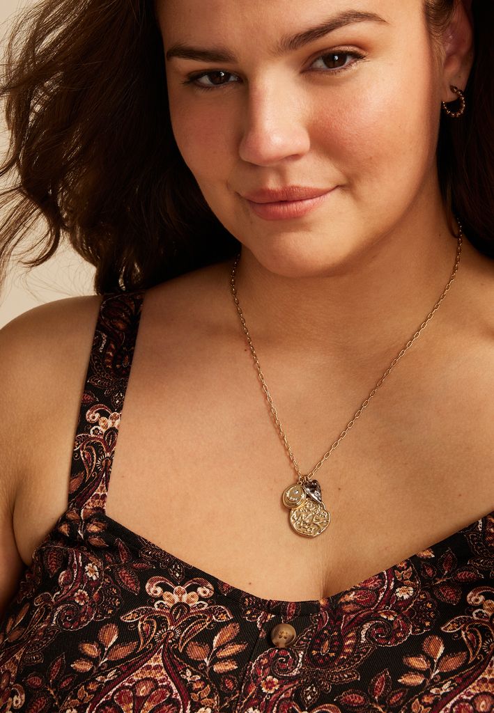 Gold Coin Cluster Necklace - Image 2