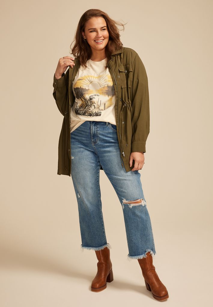 Plus Size Lakeside Scenic Relaxed Graphic Tee - Image 3