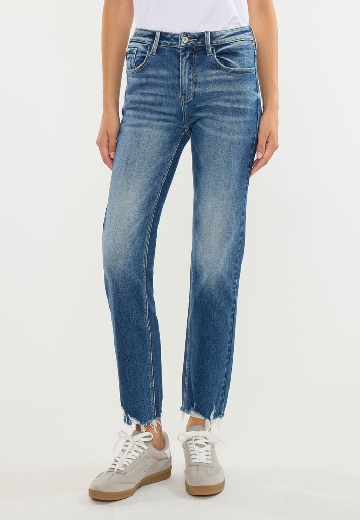 KanCan™ High Rise Raw Hem Straight Jean - Image 3