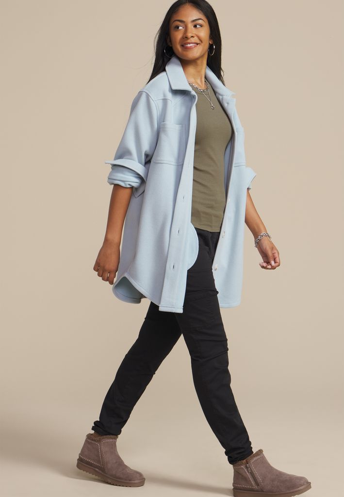 Bonded Fleece Shacket - Image 3