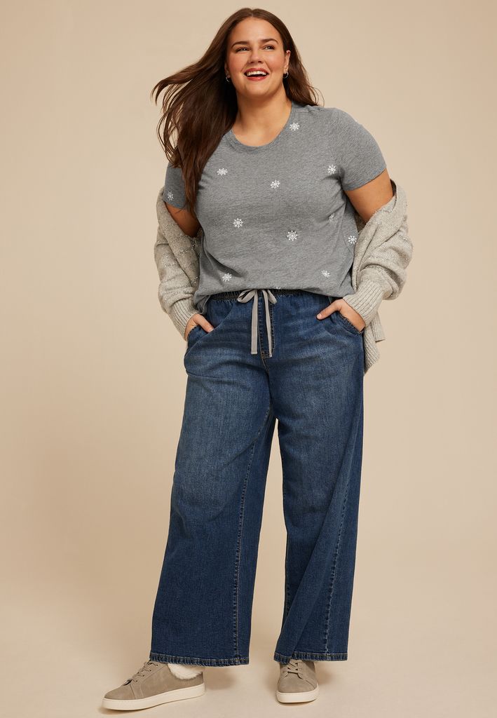 Plus Size 24/7 Dawson Snowflake Crew Neck Tee - Image 3