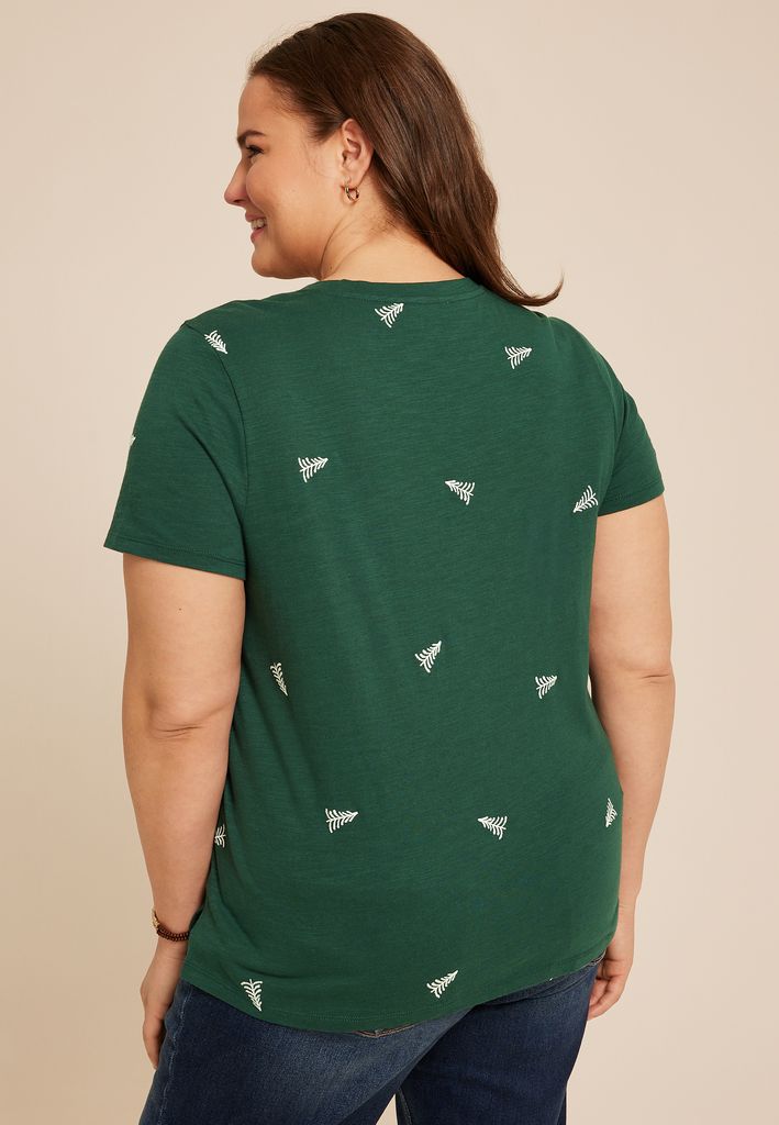Plus Size 24/7 Dawson Holiday Tree Crew Neck Tee - Image 2