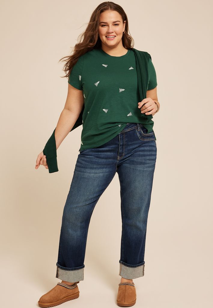 Plus Size 24/7 Dawson Holiday Tree Crew Neck Tee - Image 3