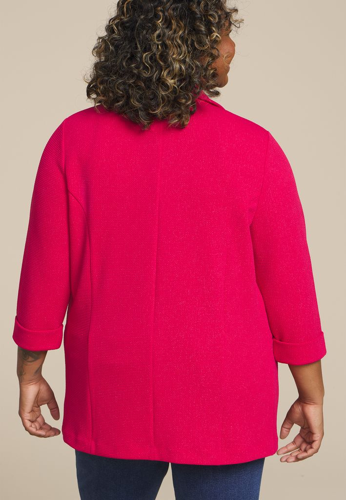 Plus Size Versa Sparkle Open Front Blazer - Image 2