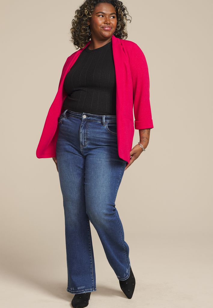 Plus Size Versa Sparkle Open Front Blazer - Image 3