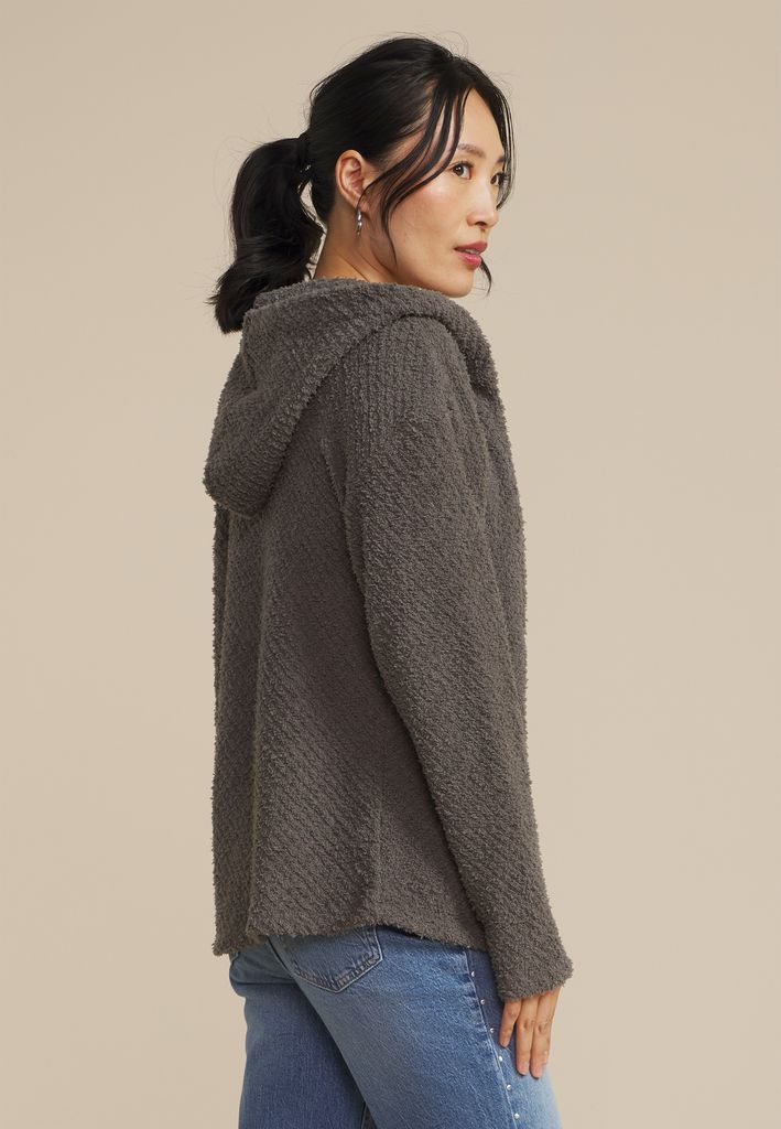 Cozy Hooded Open Front Cardigan - Image 2