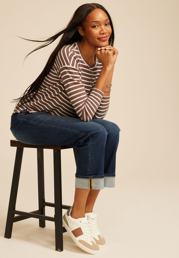 24/7 Clara Long Sleeve Seersucker Tee - Image 3