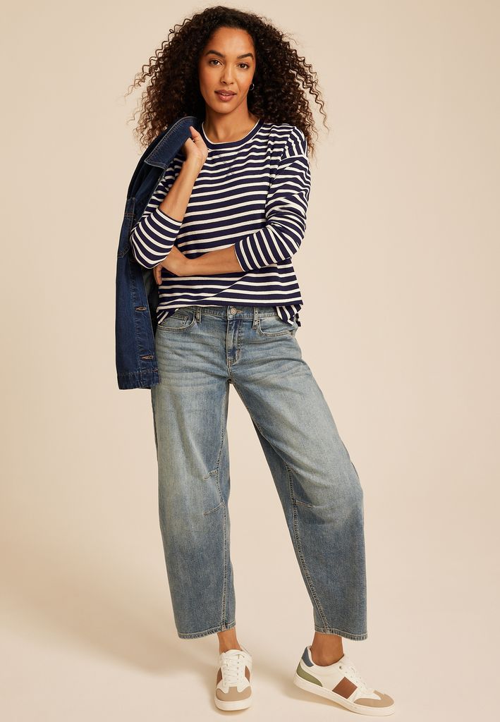 24/7 Clara Long Sleeve Seersucker Tee - Image 3