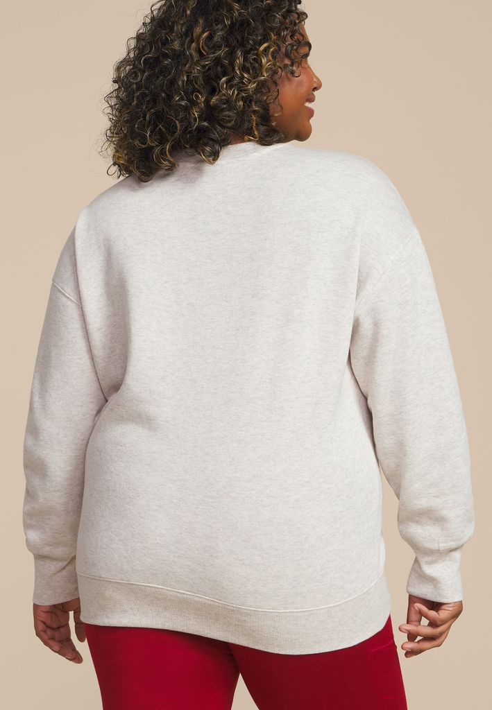 Plus Size Reindeer Crew Relaxed Fit Sweatshirt - Image 2