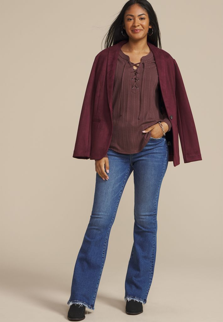 Variegated Lace Up Top - Image 3