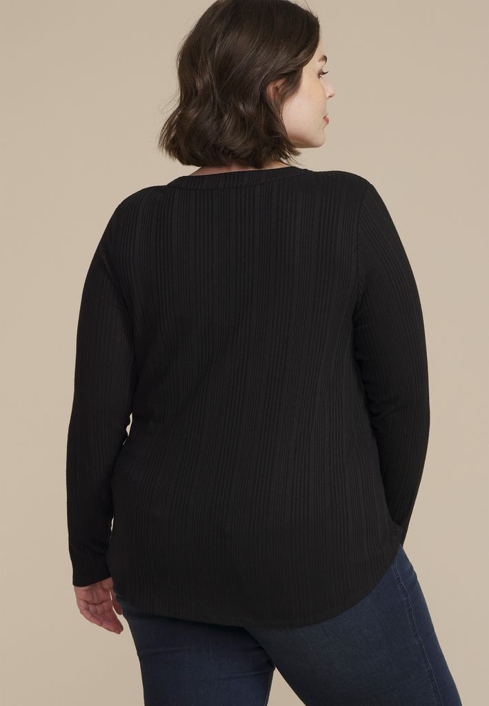 Plus Size Variegated Lace Up Top - Image 2