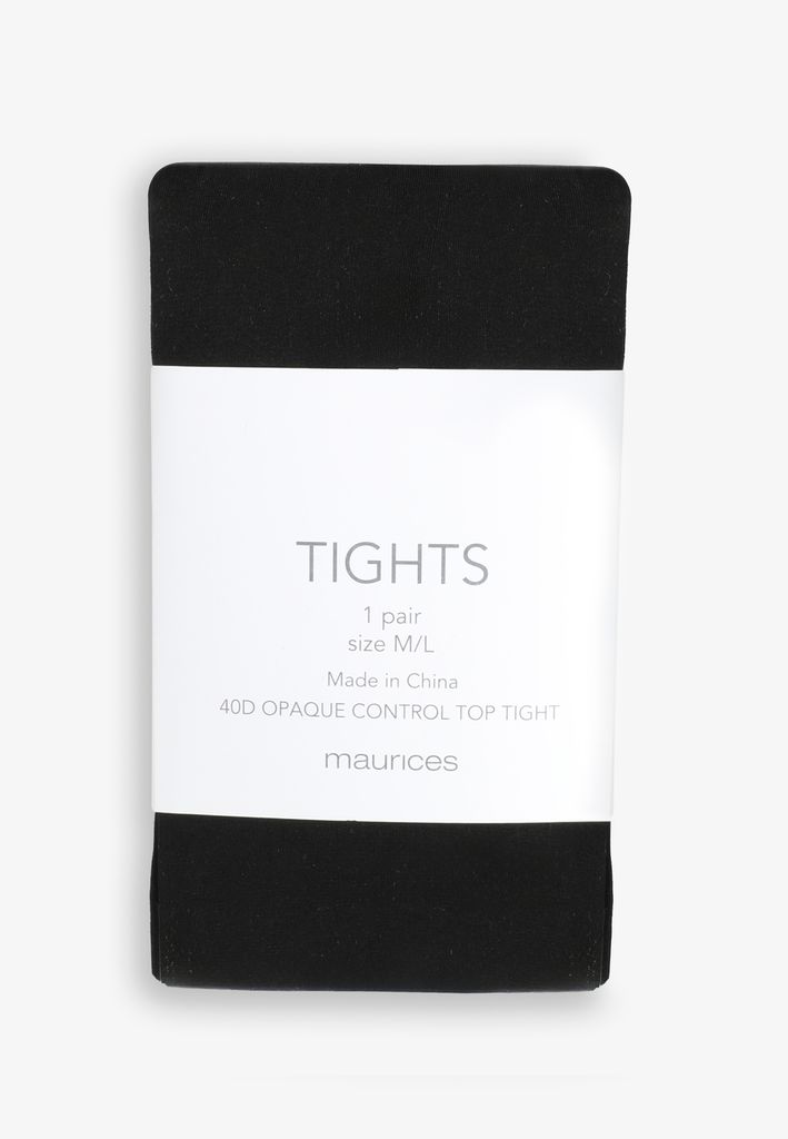 Black 40D Opaque Control Top Tights - Image 2