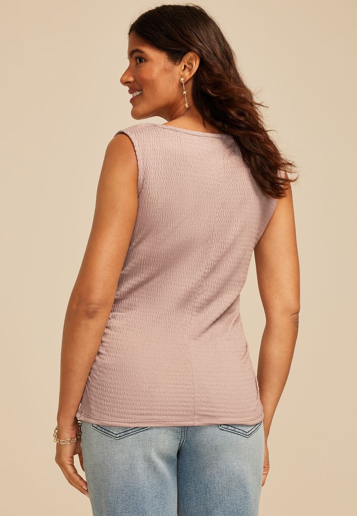 Textured Side Shirred Tank Top - Image 2