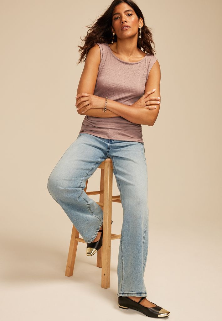 Textured Side Shirred Tank Top - Image 3