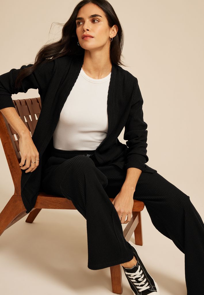 Cozy Ribbed Open Front Cardigan - Image 3