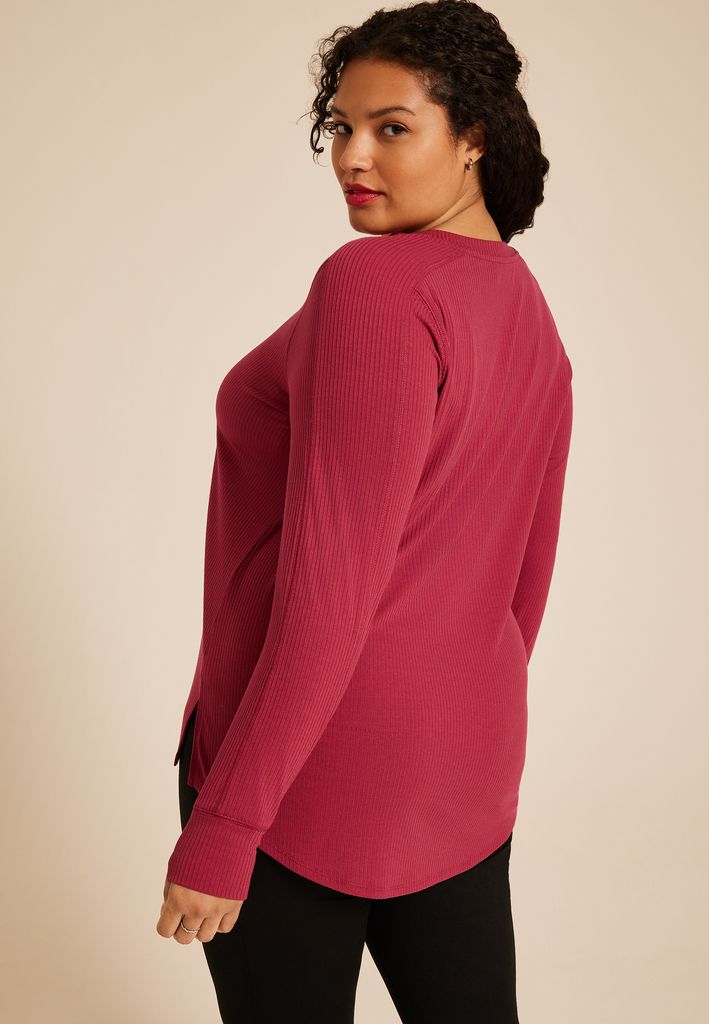 Plus Size Ribbed Tunic Top - Image 2