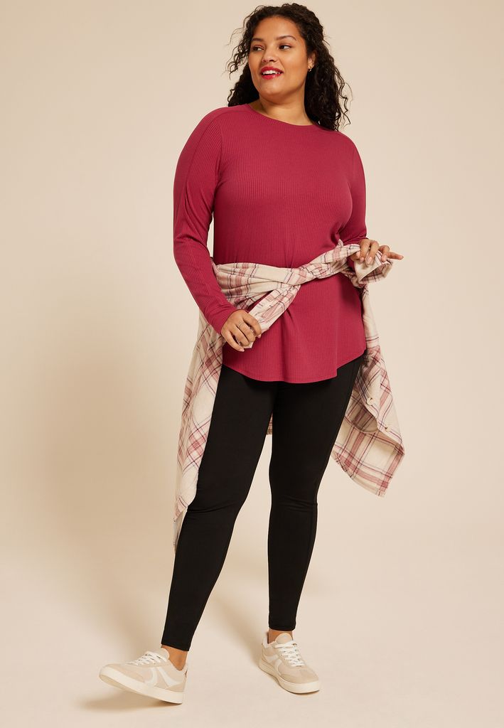 Plus Size Ribbed Tunic Top - Image 3