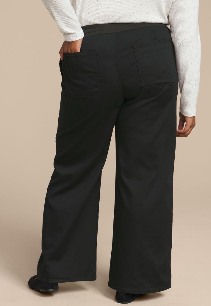 Plus Size High Rise Pull On Wide Leg Pant - Image 2