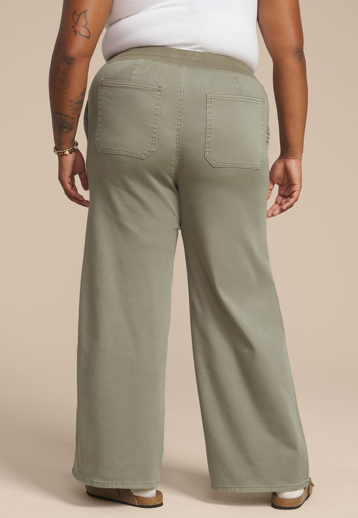 Plus Size High Rise Pull On Wide Leg Pant - Image 2