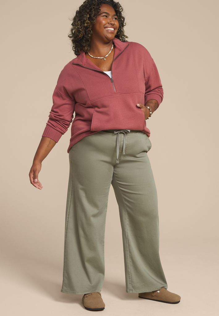 Plus Size High Rise Pull On Wide Leg Pant - Image 3