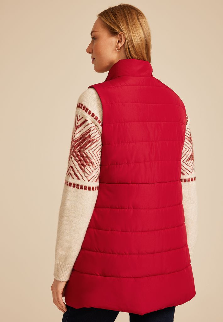 Long Quilted Puffer Vest - Image 2