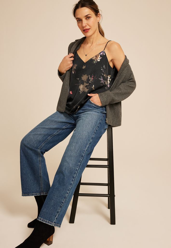 Metallic Floral V Neck Cami - Image 3