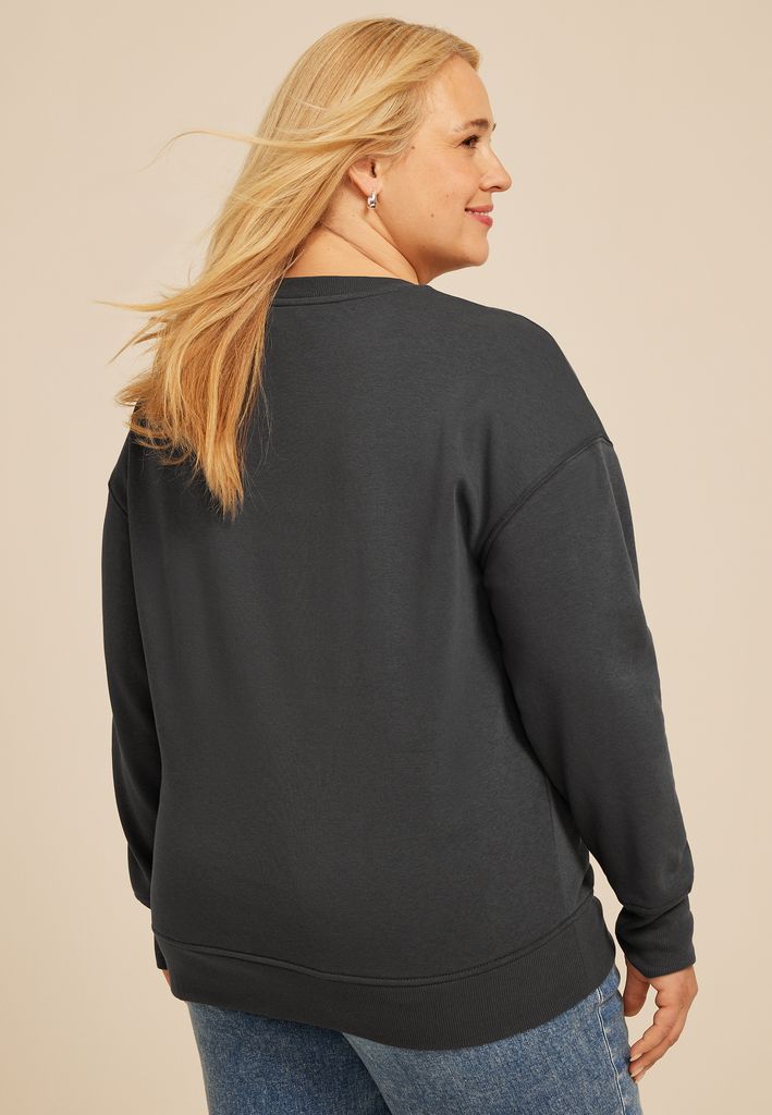 Plus Size Studio Y Beaded Embellished Sweatshirt - Image 2