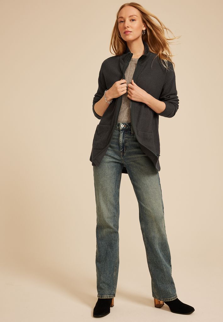 Cozy Waffle Zip Jacket - Image 3