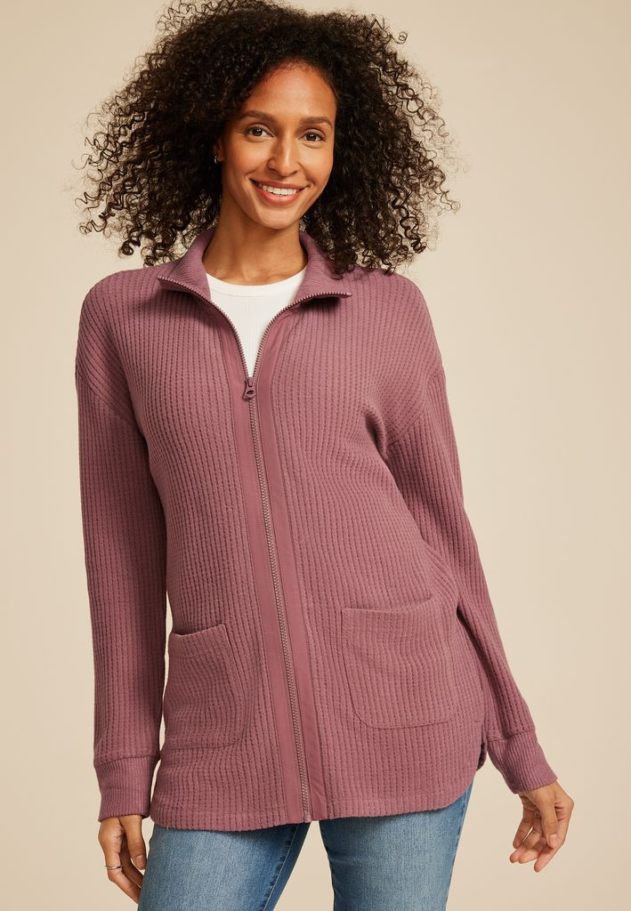 Cozy Waffle Zip Jacket - Image 3